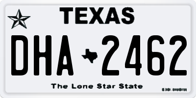 TX license plate DHA2462