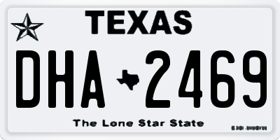 TX license plate DHA2469