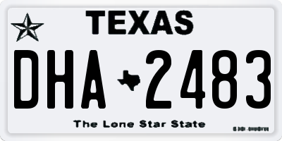 TX license plate DHA2483