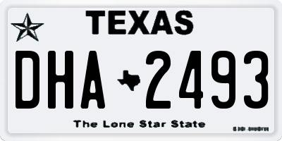 TX license plate DHA2493