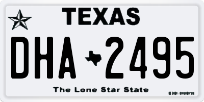 TX license plate DHA2495