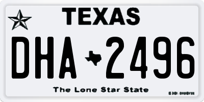 TX license plate DHA2496
