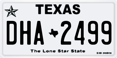 TX license plate DHA2499