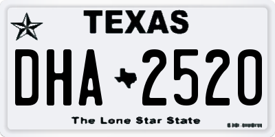 TX license plate DHA2520