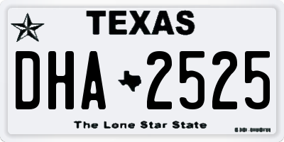 TX license plate DHA2525