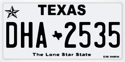 TX license plate DHA2535