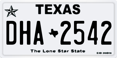 TX license plate DHA2542