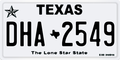 TX license plate DHA2549