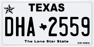 TX license plate DHA2559