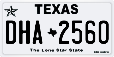 TX license plate DHA2560