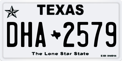 TX license plate DHA2579