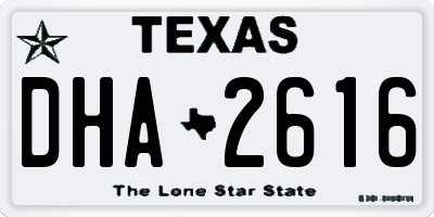 TX license plate DHA2616