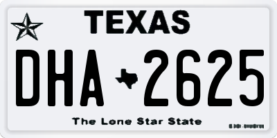 TX license plate DHA2625