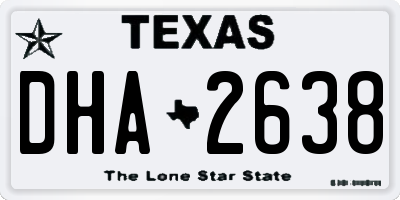 TX license plate DHA2638