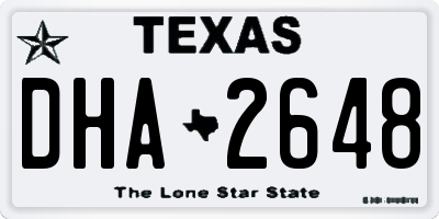TX license plate DHA2648