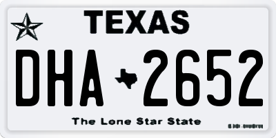 TX license plate DHA2652