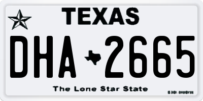 TX license plate DHA2665