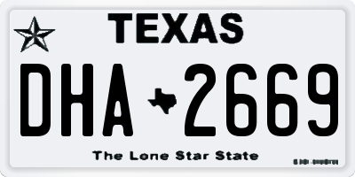 TX license plate DHA2669