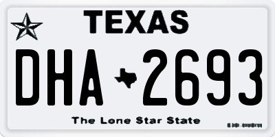 TX license plate DHA2693
