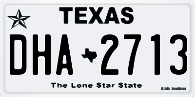 TX license plate DHA2713