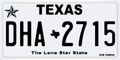 TX license plate DHA2715