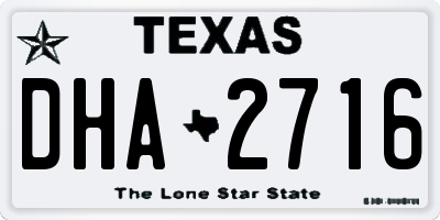 TX license plate DHA2716