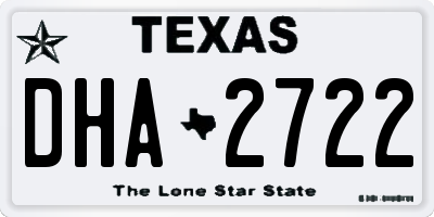 TX license plate DHA2722
