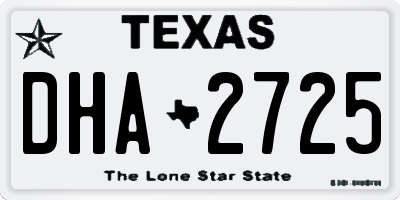 TX license plate DHA2725