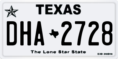 TX license plate DHA2728