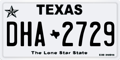 TX license plate DHA2729