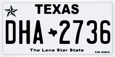 TX license plate DHA2736