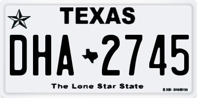 TX license plate DHA2745