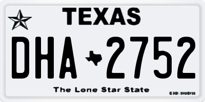 TX license plate DHA2752