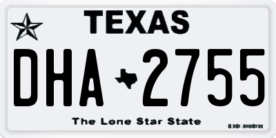 TX license plate DHA2755