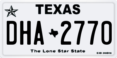 TX license plate DHA2770