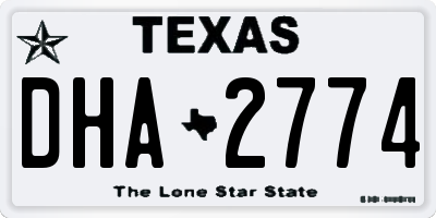 TX license plate DHA2774