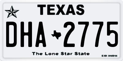TX license plate DHA2775
