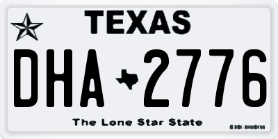 TX license plate DHA2776