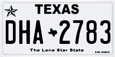 TX license plate DHA2783