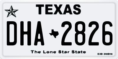 TX license plate DHA2826