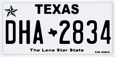 TX license plate DHA2834