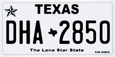 TX license plate DHA2850