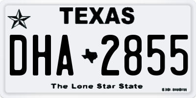 TX license plate DHA2855