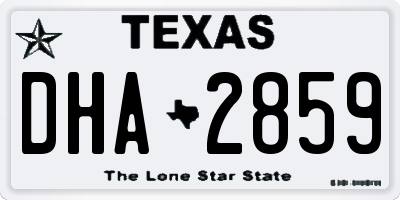 TX license plate DHA2859