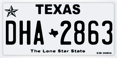 TX license plate DHA2863