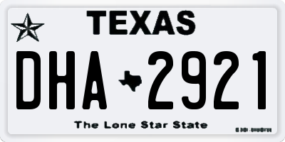 TX license plate DHA2921