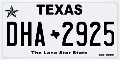TX license plate DHA2925