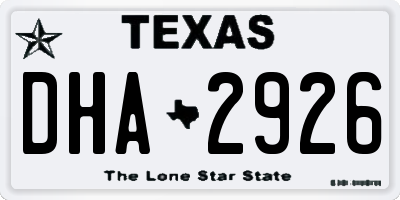TX license plate DHA2926