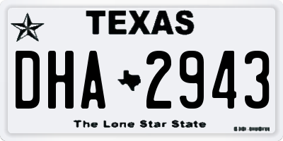 TX license plate DHA2943