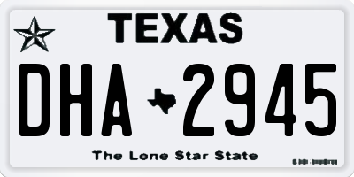 TX license plate DHA2945